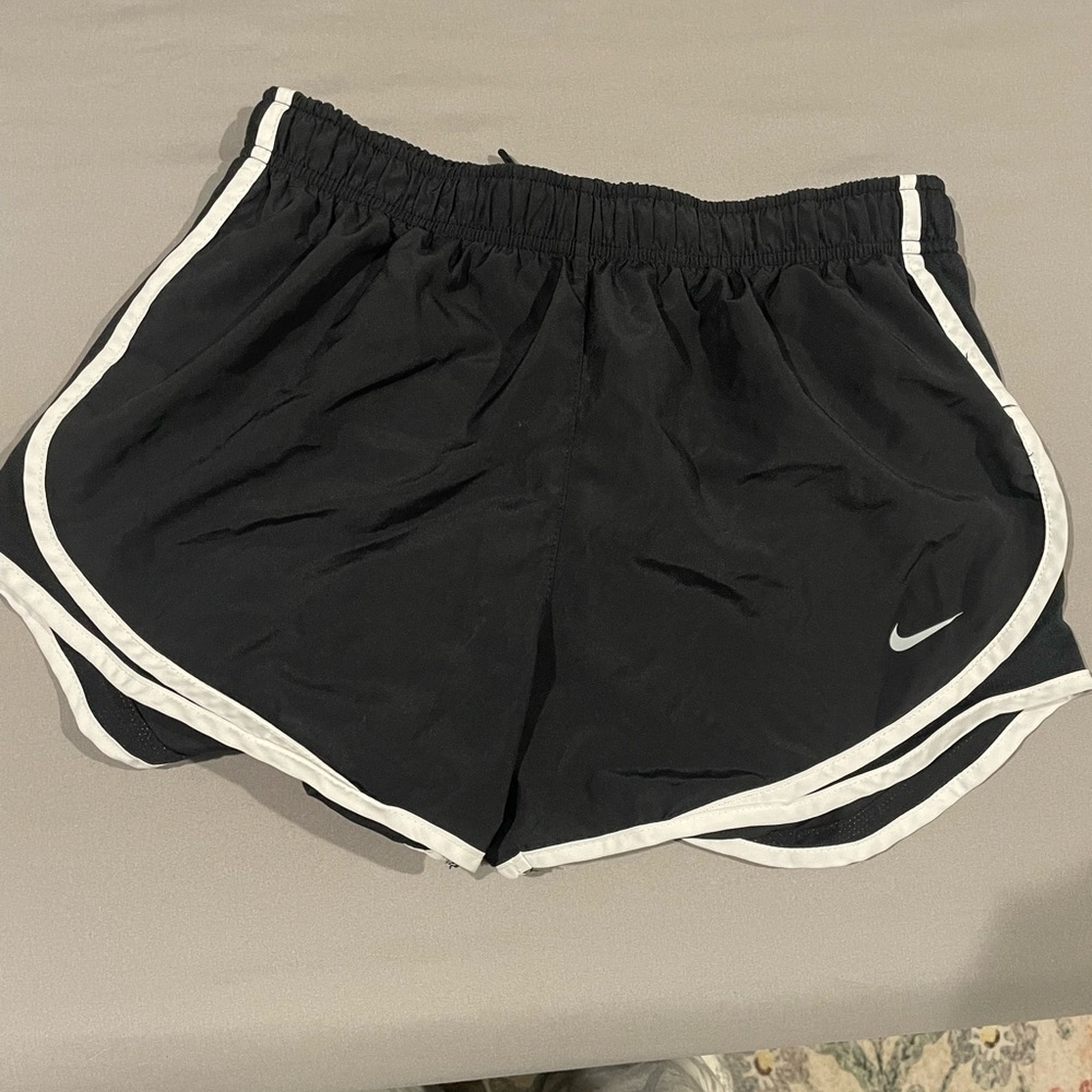 Nike Women's Black and White Athletic Shorts